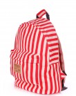 Стильный рюкзак из хлопка в красно-белую полоску