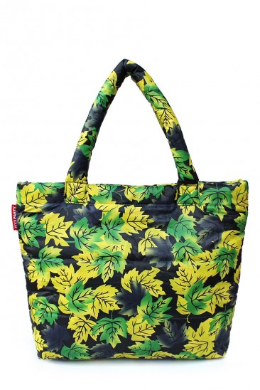 Дутая желтая сумка с цветочным принтом