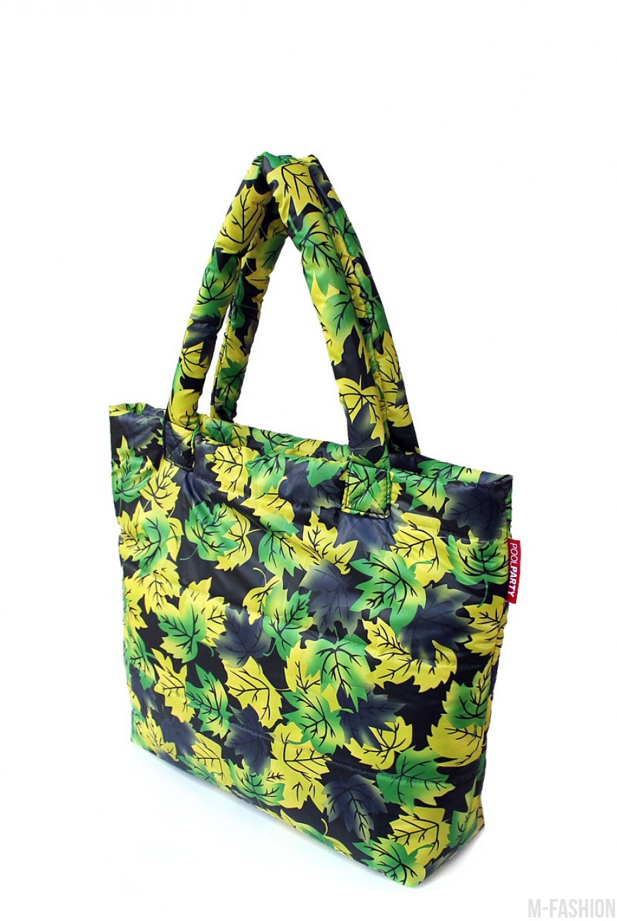 Дутая желтая сумка с цветочным принтом- Фото 2
