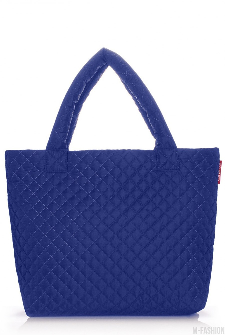 Стеганая синяя сумка с удобным и стильным дизайном - Фото 1