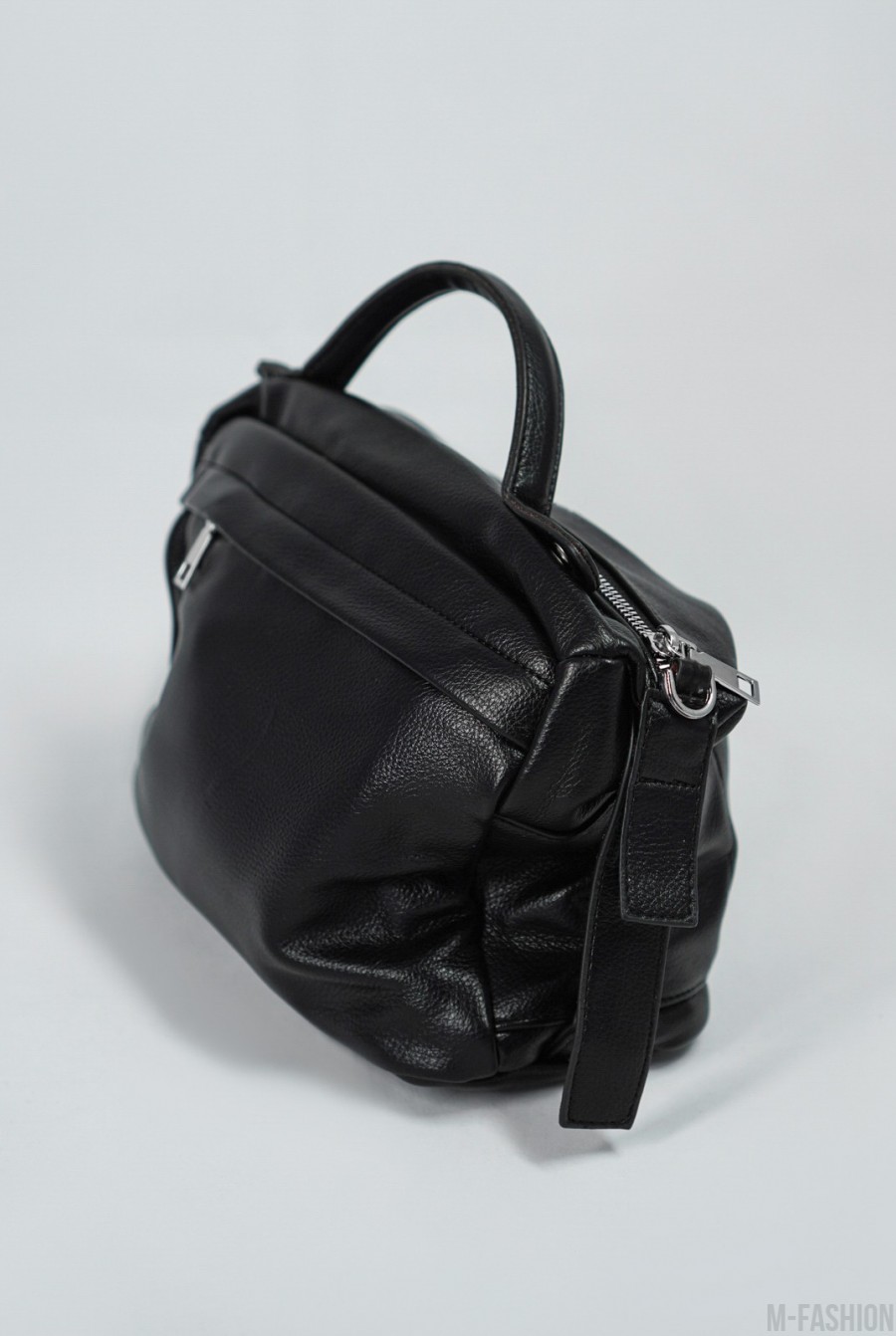 Черная сумка на молнии из эко-кожи- Фото 2