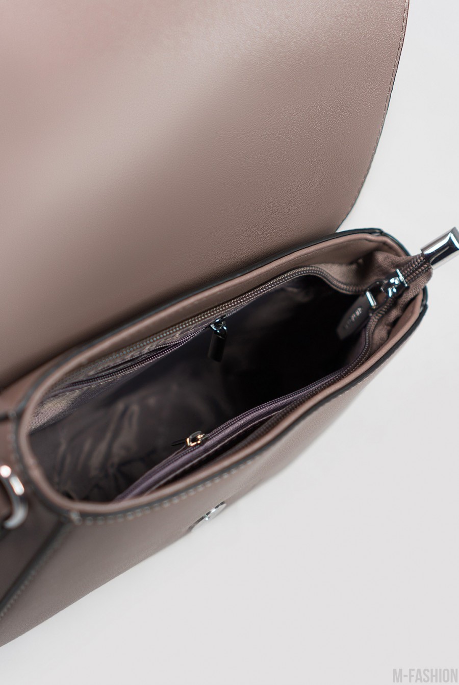 Коричневая маленькая сумочка кросс-боди из эко-кожи- Фото 4