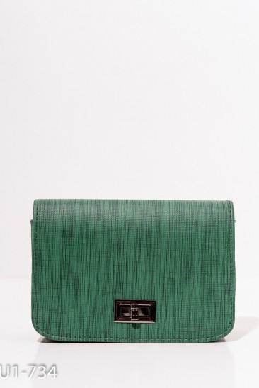 Зеленая фактурная каркасная сумка
