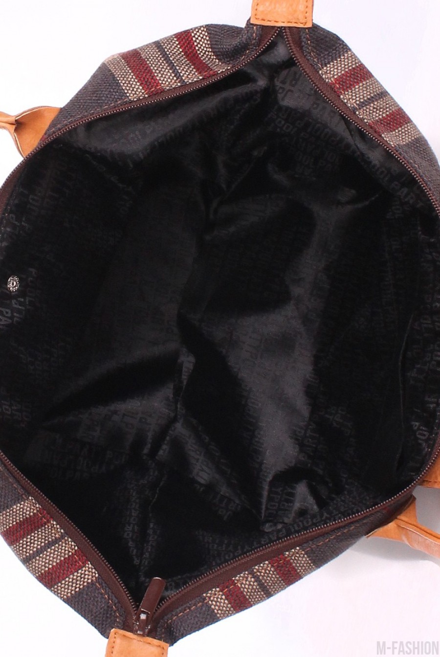 Клетчатая сумочка с кожаным клапаном- Фото 3
