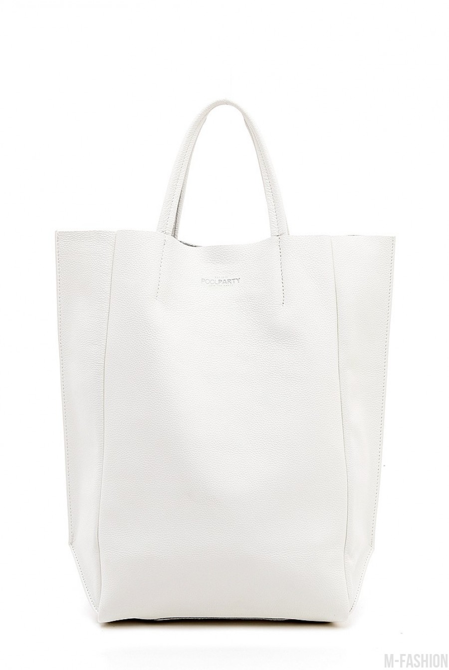Кожаная белая сумка BigSoho - Фото 1
