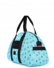 Стеганая дорожная сумка с голубой расцветкой и позитивным принтом