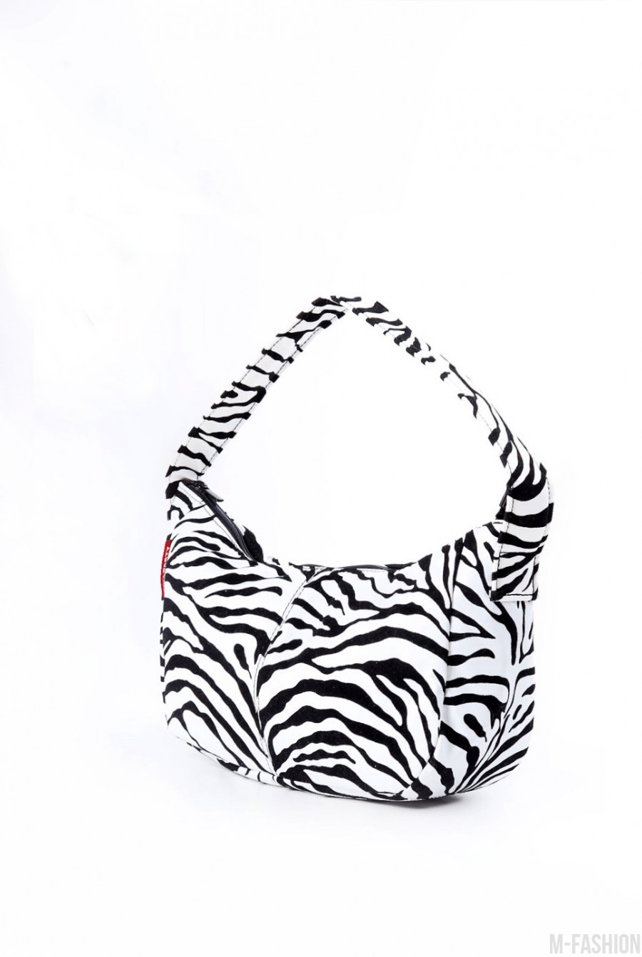 Компактная кожаная сумка под зебру- Фото 2