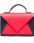 Оригинальная черно-красная сумочка из натуральной кожи