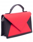 Оригинальная черно-красная сумочка из натуральной кожи