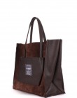 Замшевая коричневая сумочка Soho с втавками из натуральной кожи