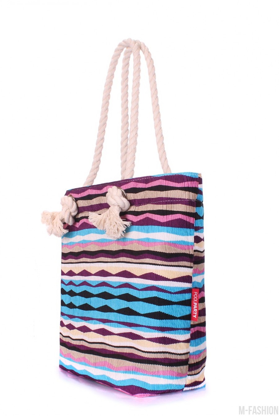 Пляжная вельветовая сумка в полоску- Фото 2