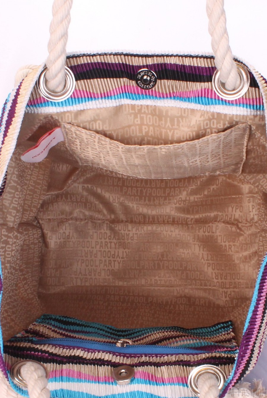 Пляжная вельветовая сумка в полоску- Фото 4