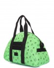 Стеганая дорожная сумка с зеленой расцветкой и позитивным принтом
