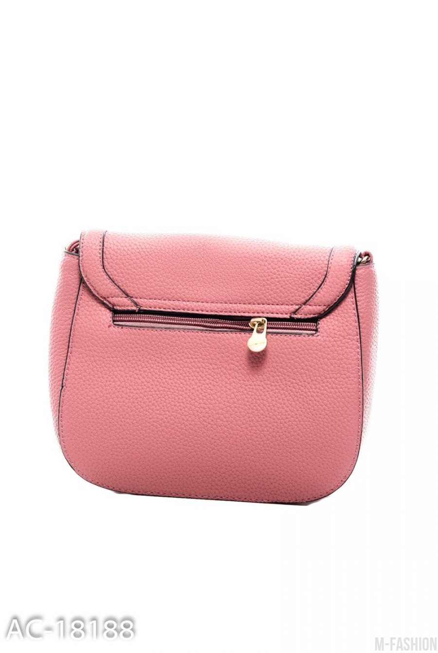 Розовая округлая сумочка с перекидом- Фото 2