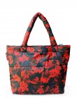 Дутая красная сумка с цветочным принтом