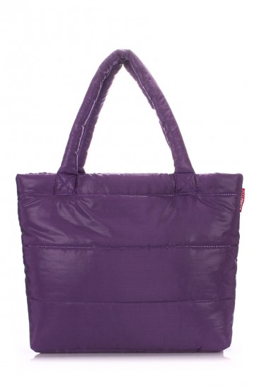 Дутая фиолетовая сумка с двумя удобными ручками
