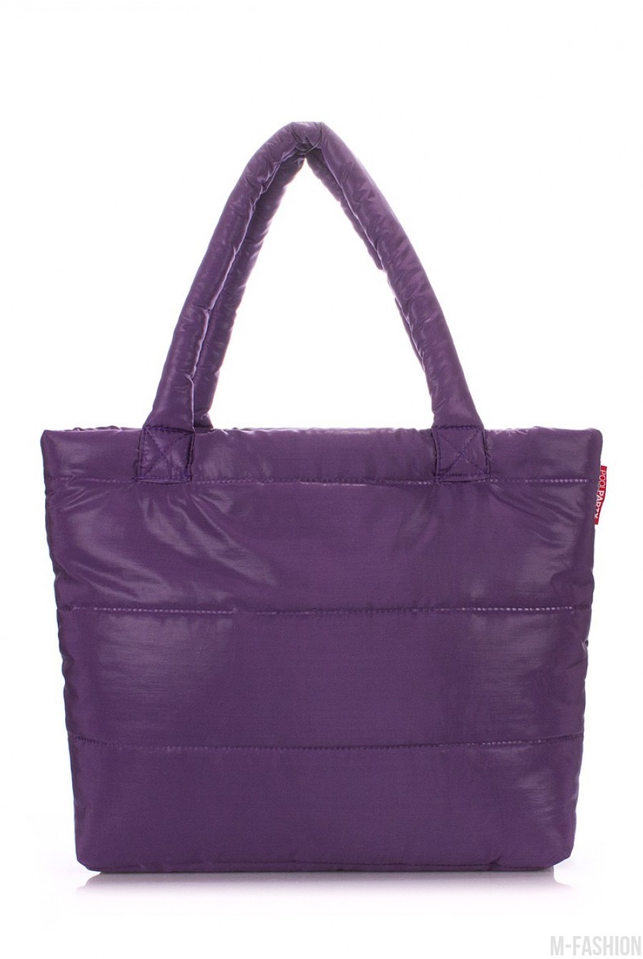 Дутая фиолетовая сумка с двумя удобными ручками - Фото 1