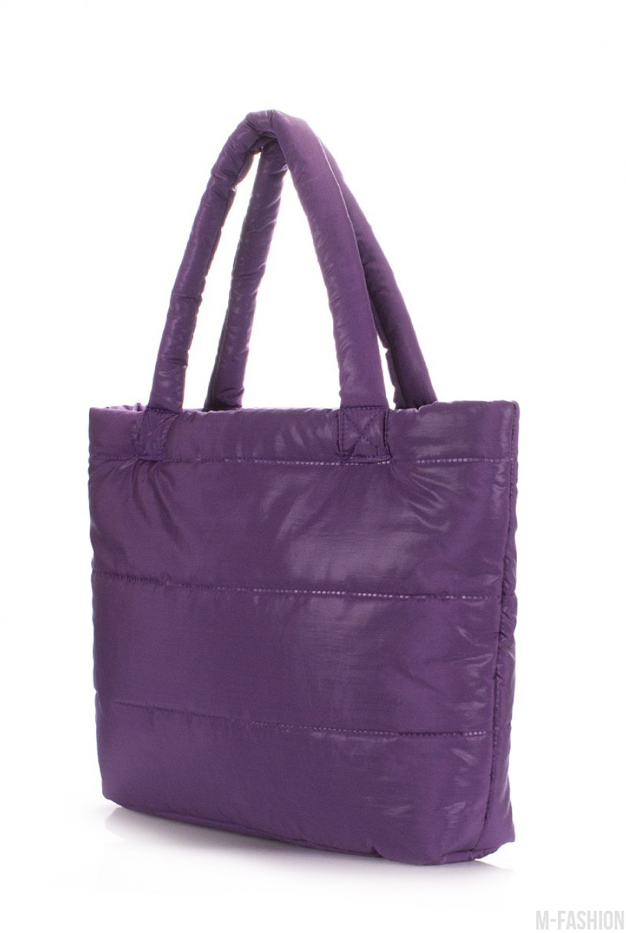 Дутая фиолетовая сумка с двумя удобными ручками- Фото 2