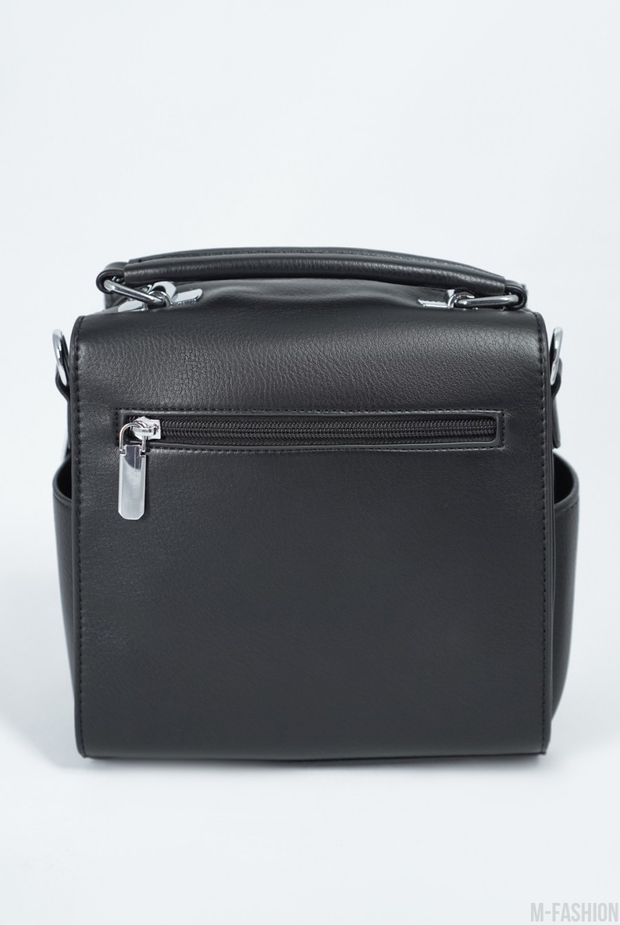 Черная каркасная квадратная сумка-чемоданчик- Фото 3