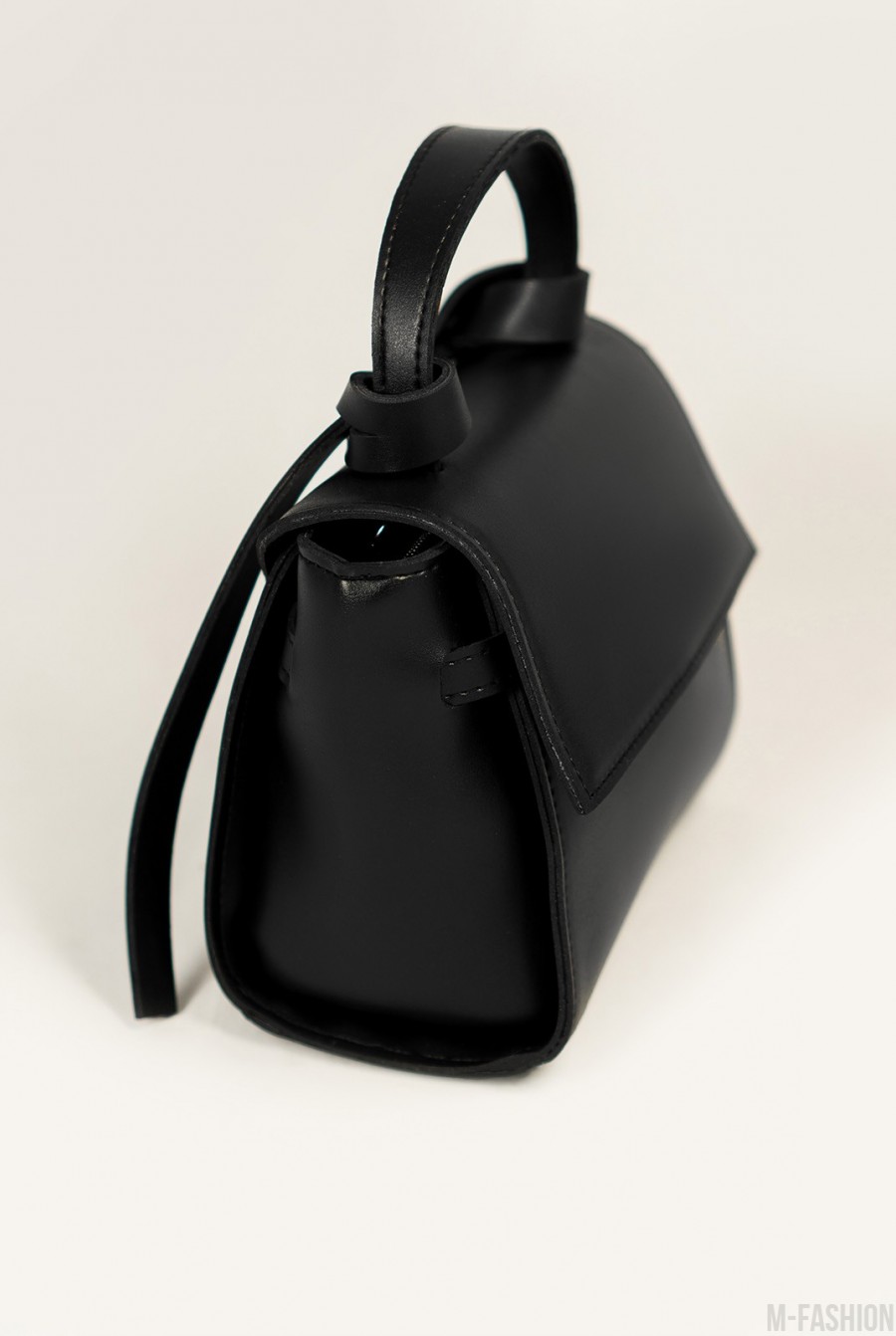 Черная кожаная сумка-чемоданчик- Фото 2