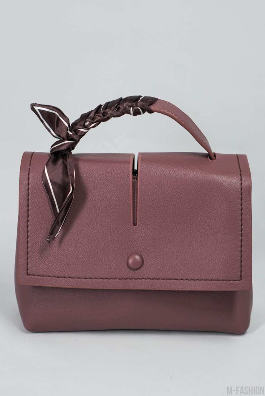 Темно-розовая прямоугольная сумка из эко-кожи - Фото 1
