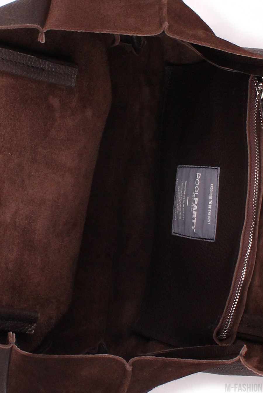 Кожаная коричневая сумка Soho с вставками- Фото 3
