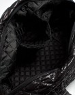 Черная Стеганая сумка-саквояж с лаковым покрытием
