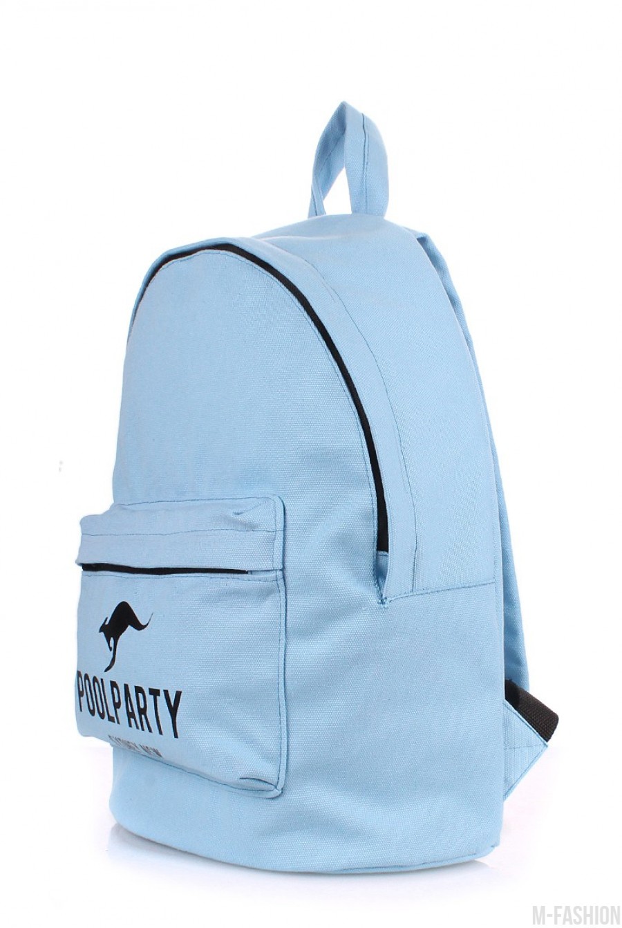 Голубой прогулочный рюкзак из натурального хлопка- Фото 2