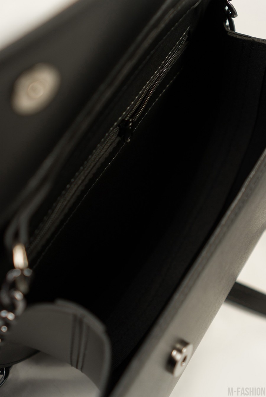 Черная сумка-седло из эко-кожи- Фото 4