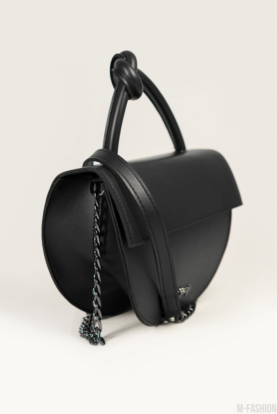 Черная сумка-седло из эко-кожи- Фото 2