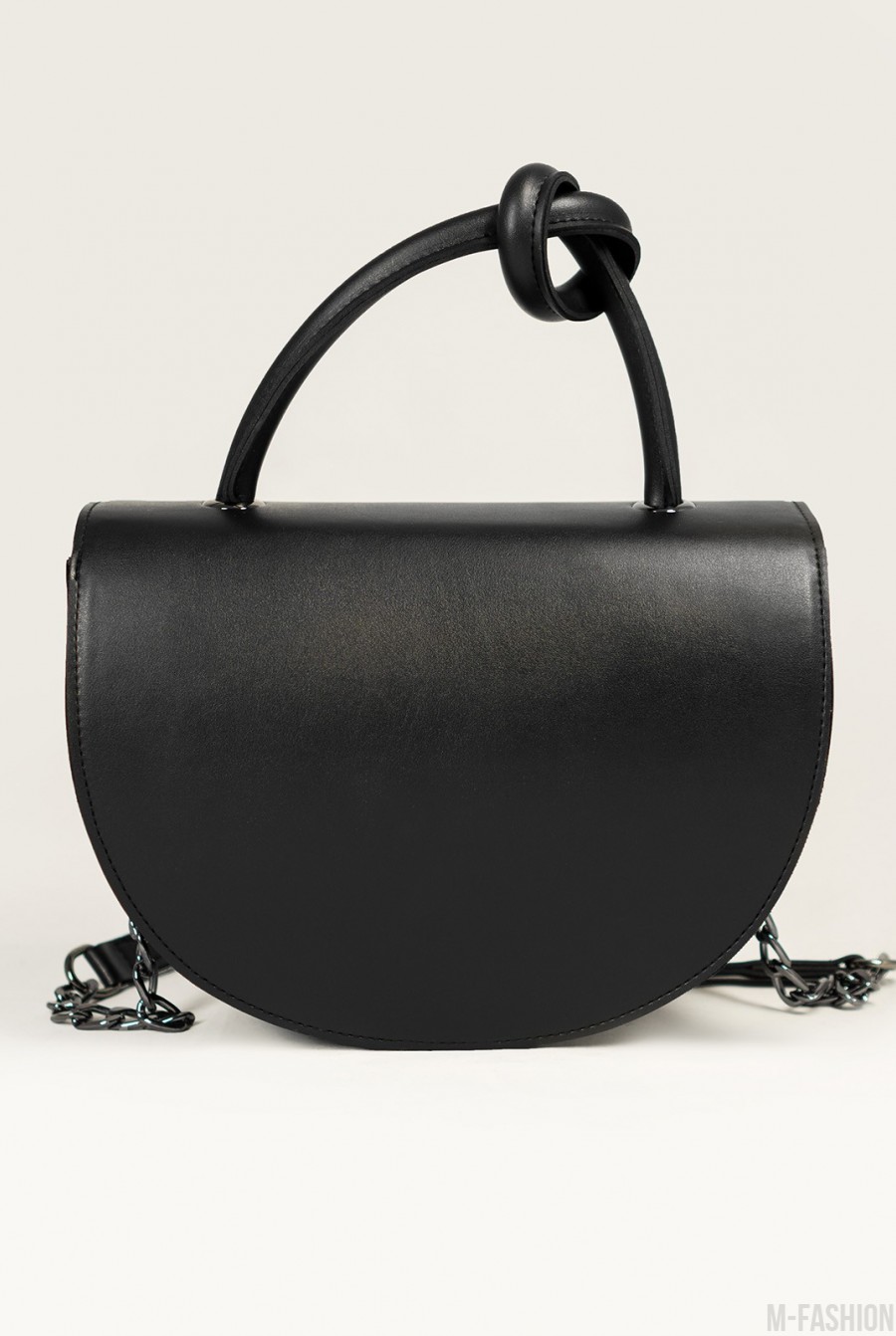 Черная сумка-седло из эко-кожи- Фото 3