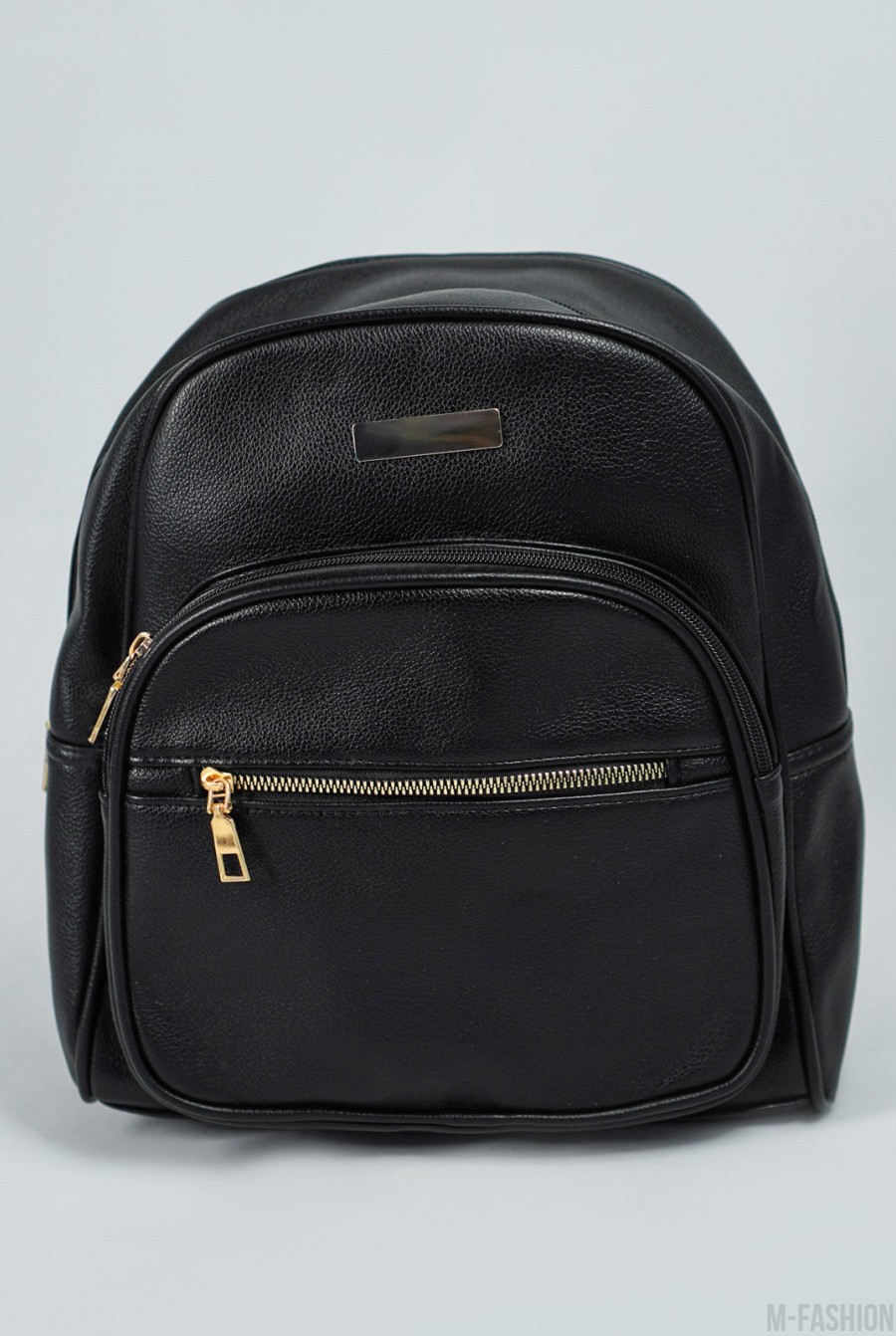 Черный вместительный городской рюкзак из эко-кожи - Фото 1
