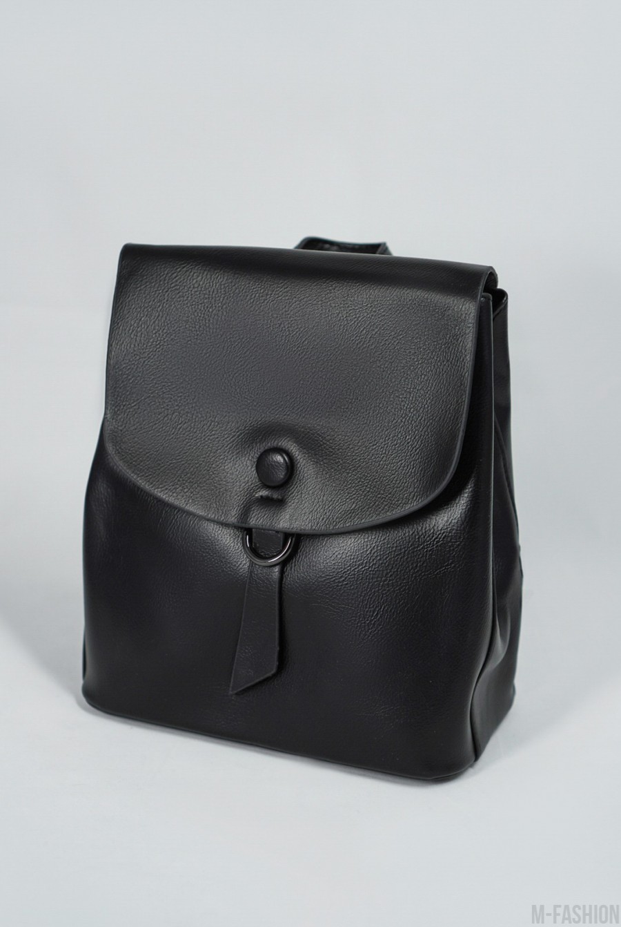 Черный городской рюкзак из эко-кожи - Фото 1