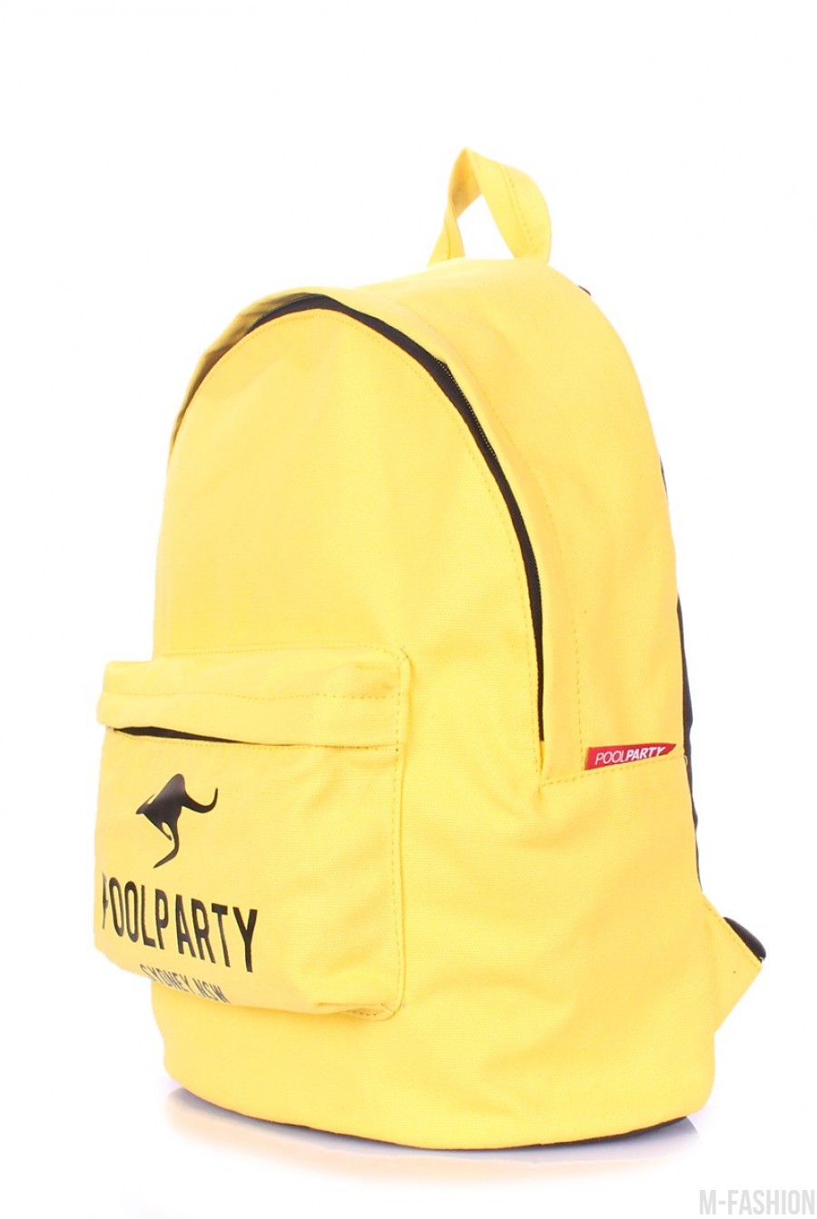 Желтый прогулочный рюкзак из натурального хлопка- Фото 2