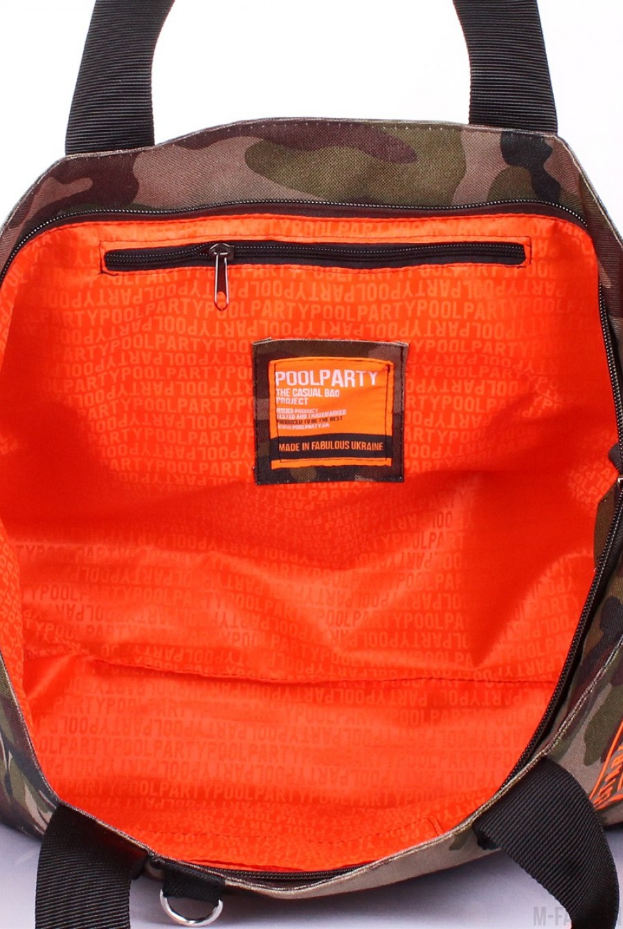 Вместительная сумка на одно отделение из оксфорда цвета камуфляжа- Фото 4