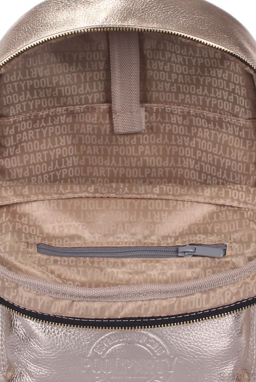 Золотистый мини-рюкзак из эко-кожи- Фото 4