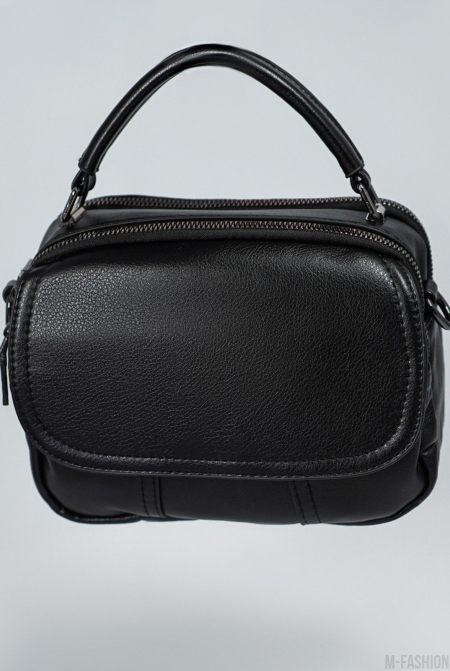 Сумка-чемоданчик из черной эко-кожи - Фото 1