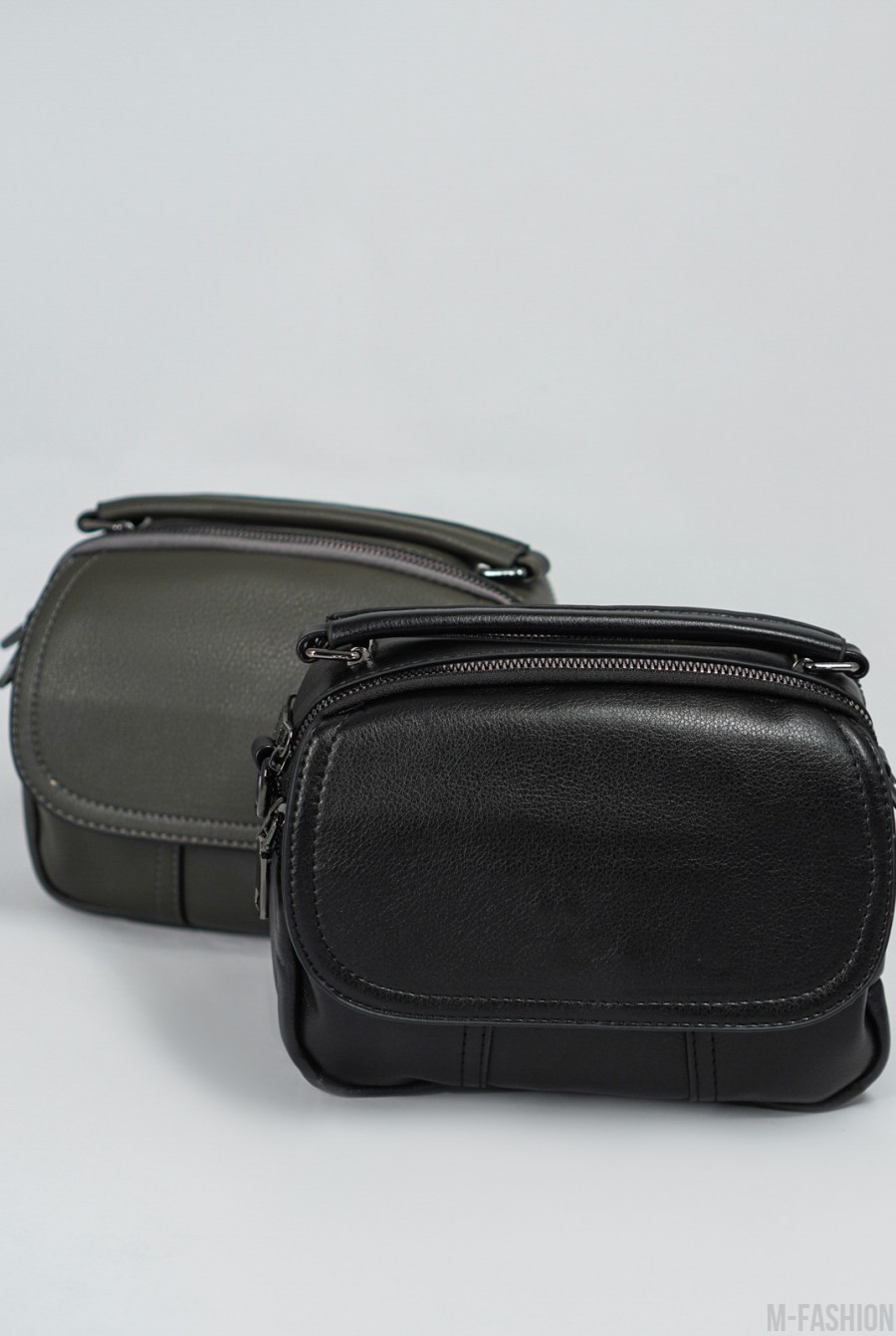 Сумка-чемоданчик из черной эко-кожи- Фото 3