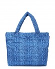 Дутая сумка с синей вязкой