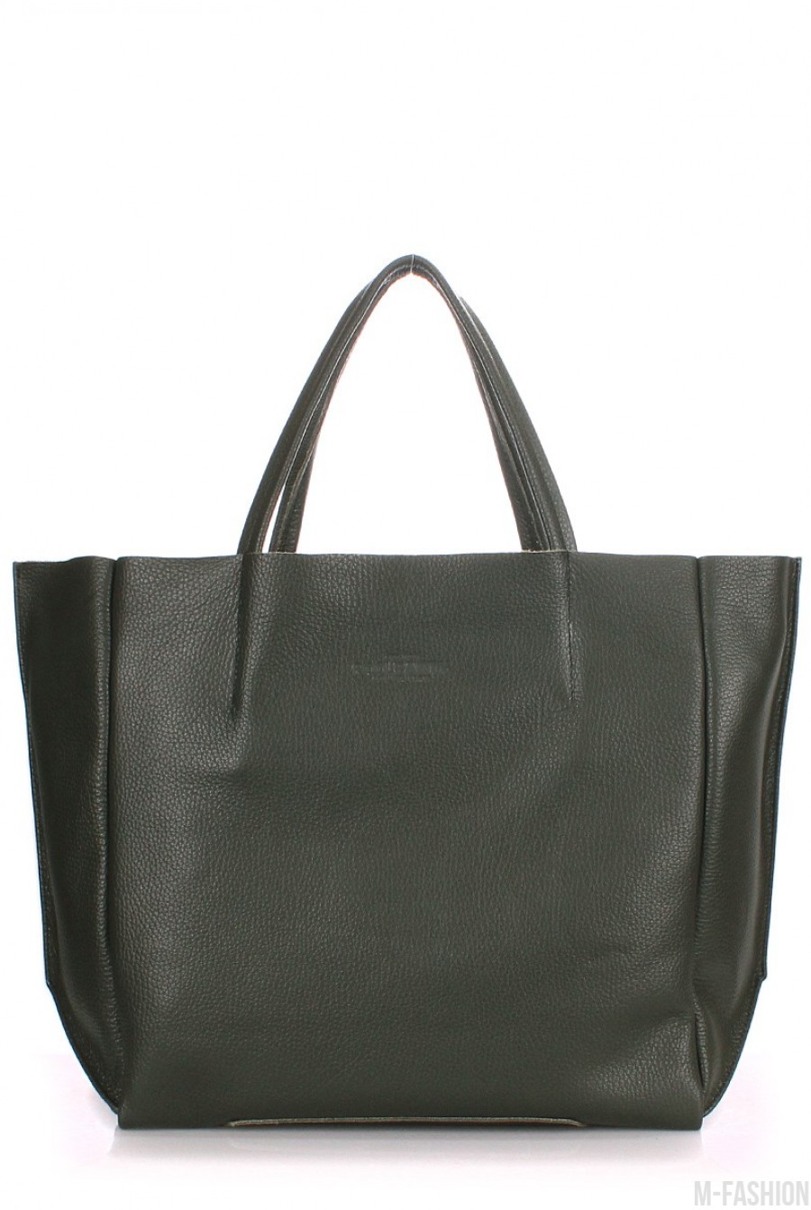 Кожаная зеленая сумка Soho классического дизайна - Фото 1