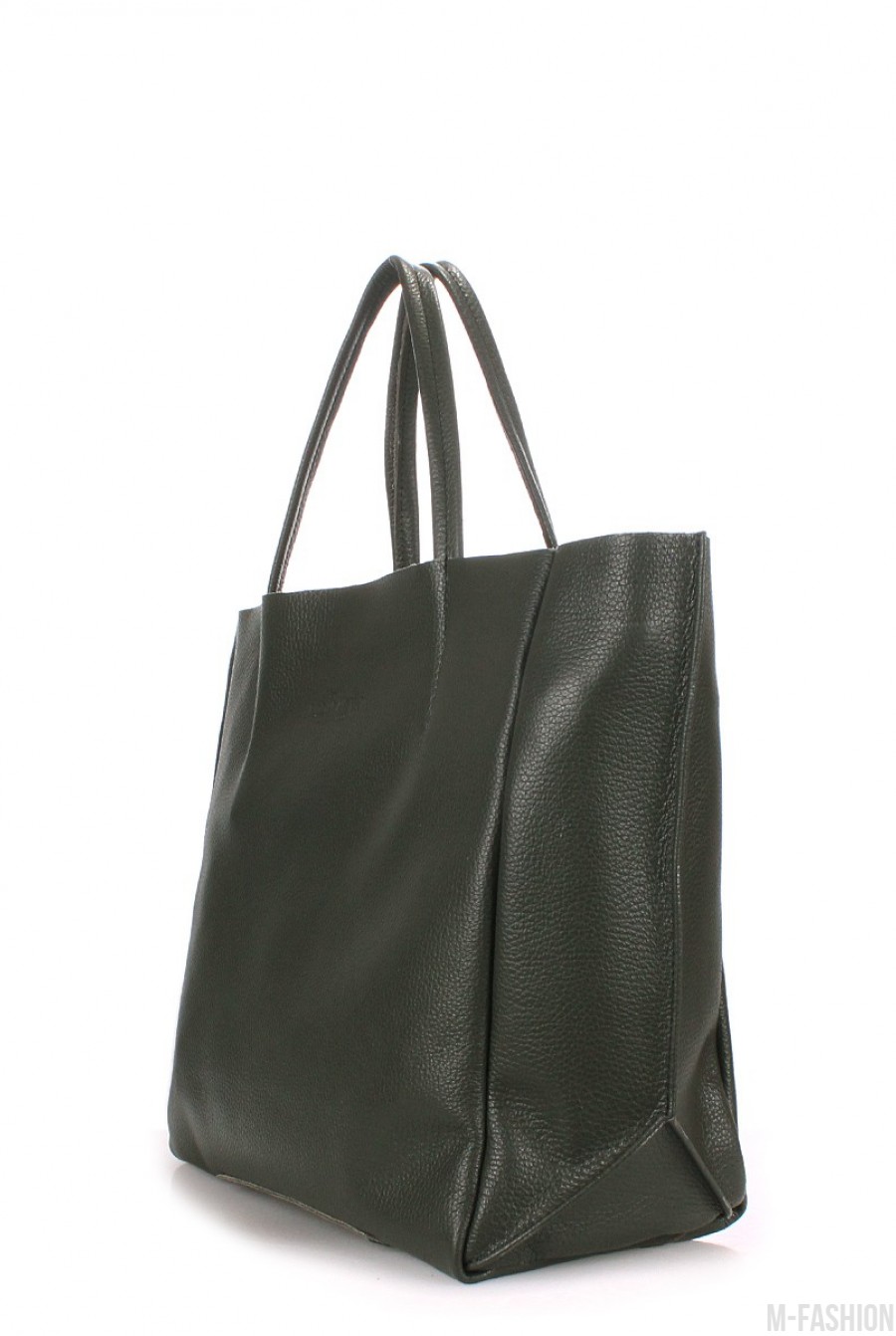 Кожаная зеленая сумка Soho классического дизайна- Фото 2