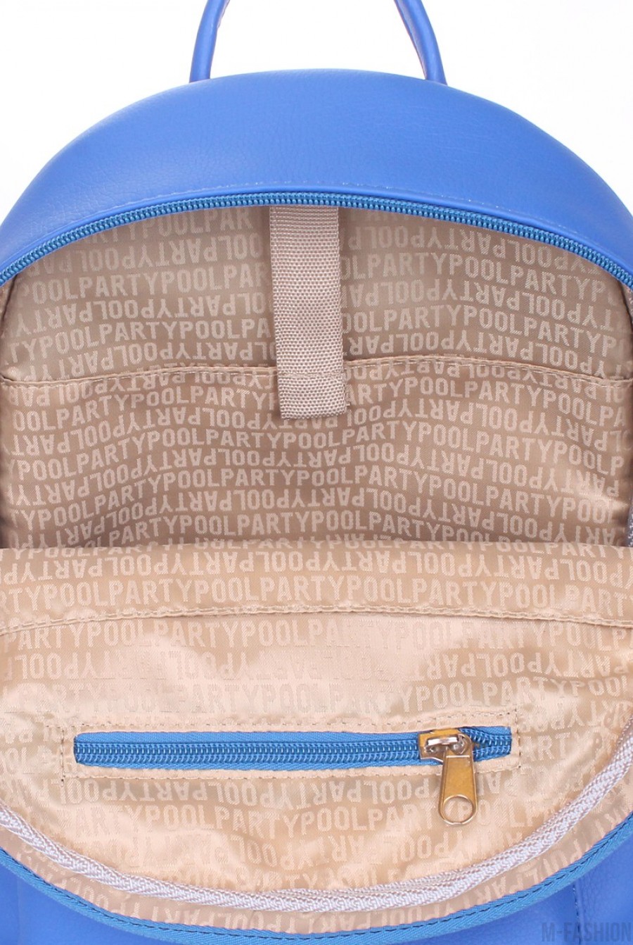 Синий рюкзак с накладными карманами- Фото 4