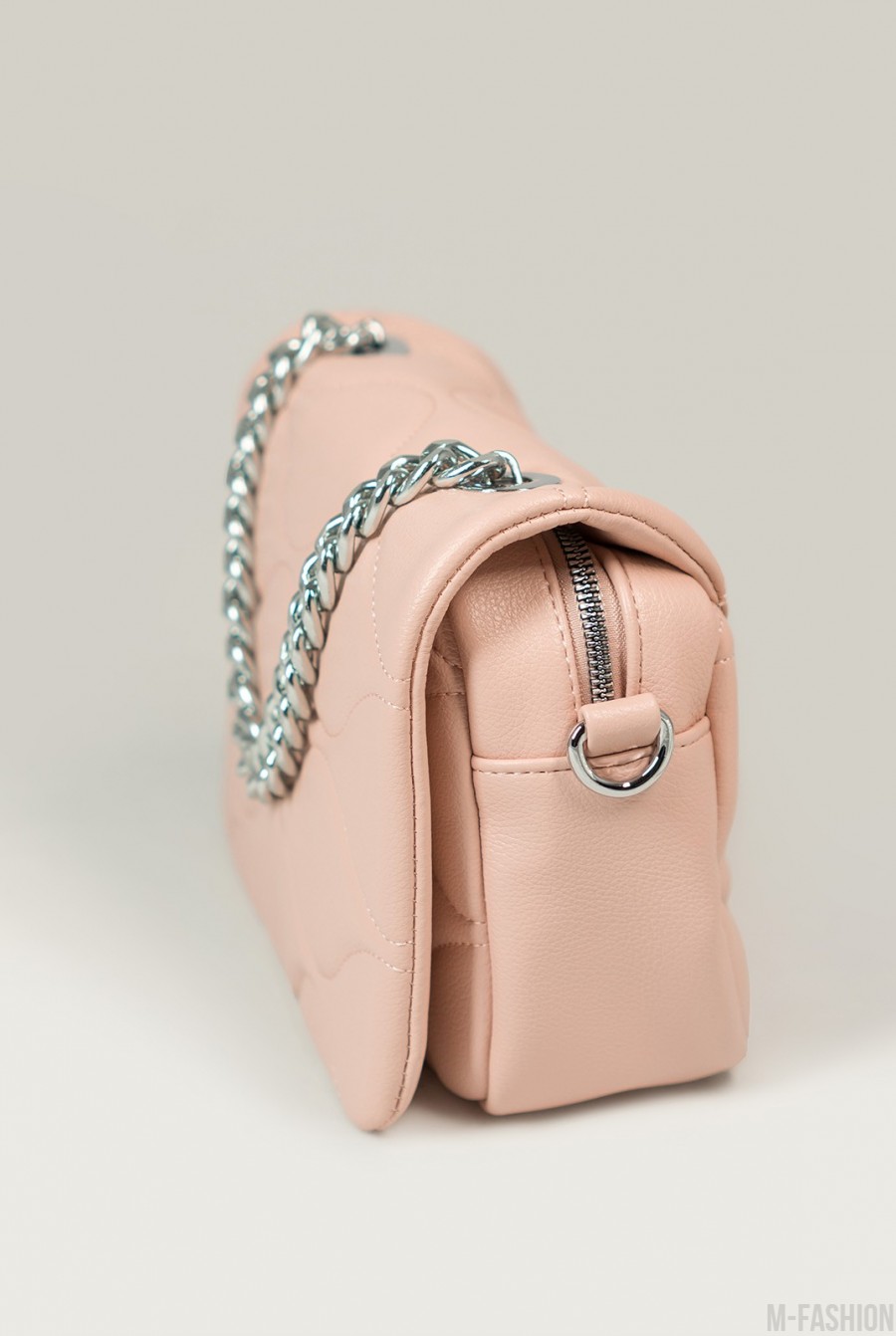 Розовая стеганая сумка из эко-кожи- Фото 2