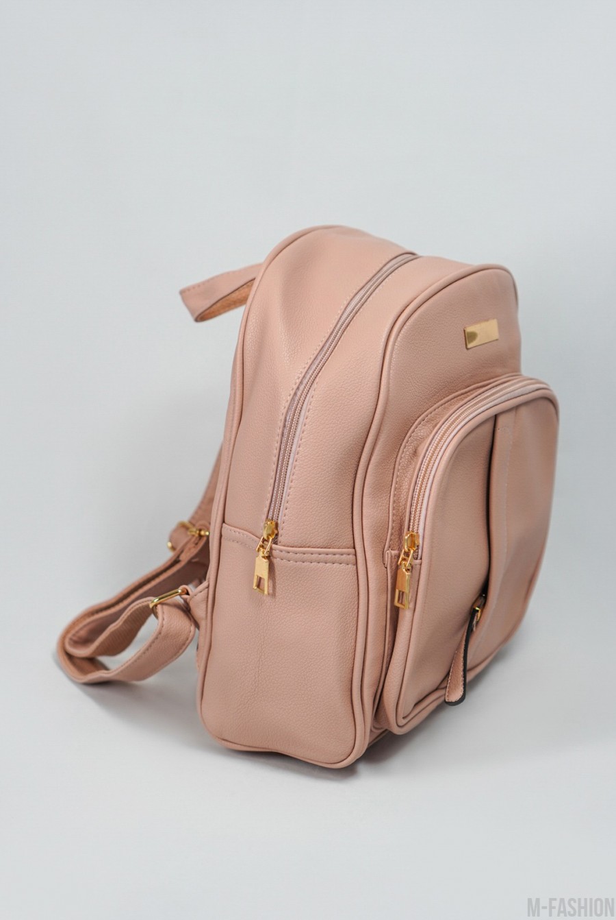 Розовый вместительный рюкзак из эко-кожи- Фото 2