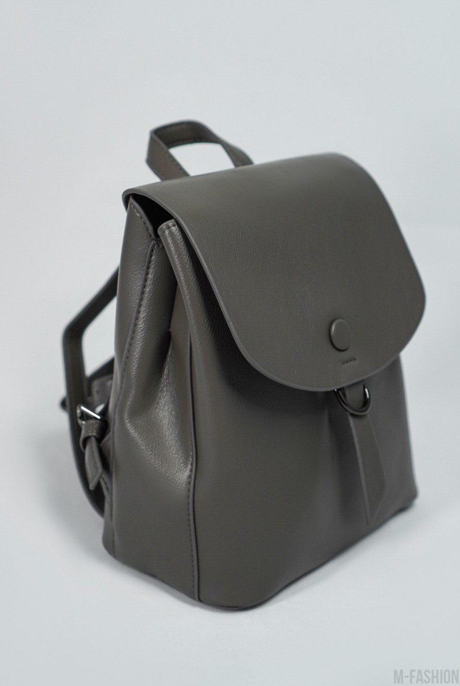 Серый городской рюкзак из эко-кожи- Фото 2