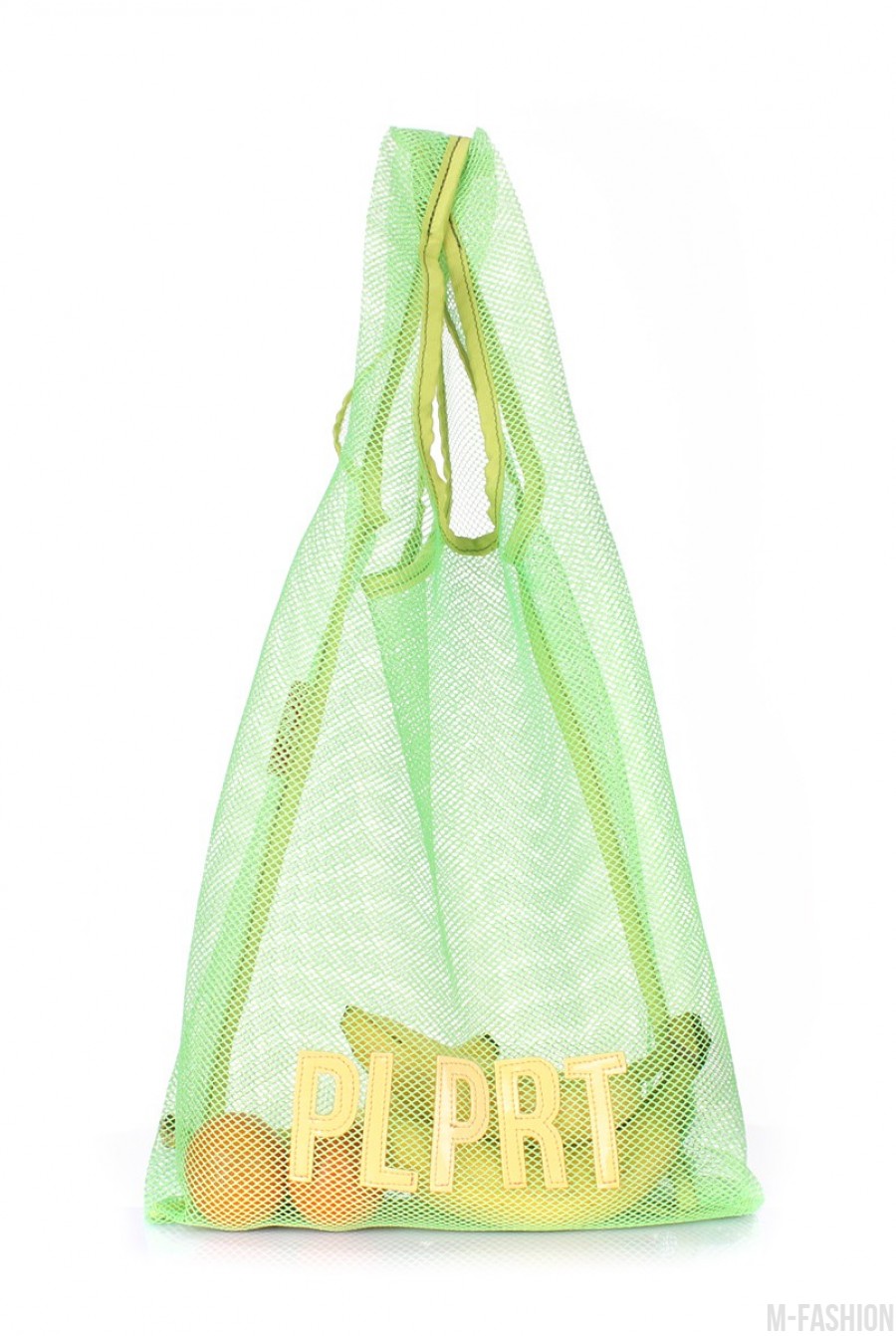 Сетчатая сумка-авоська зеленая- Фото 2