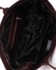 Кожаная коричневая сумка Desire с принтом под рептилию и черной подкладкой