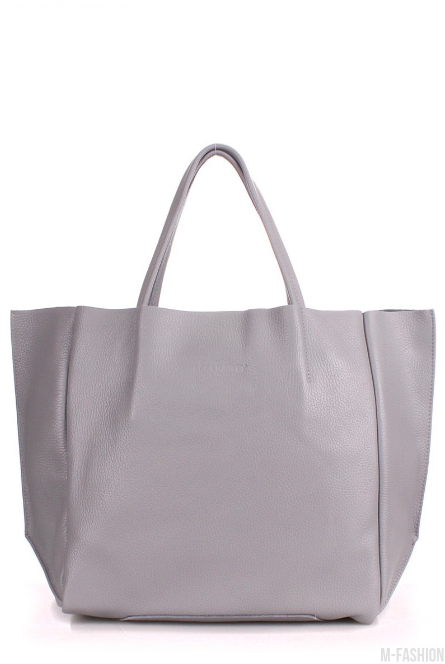 Кожаная серая сумка Soho классического дизайна - Фото 1