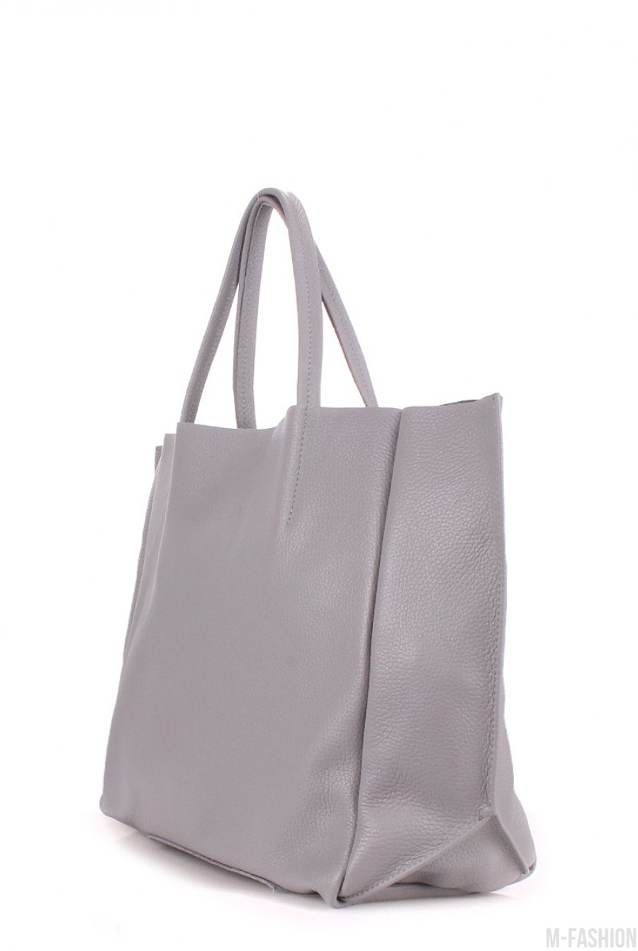 Кожаная серая сумка Soho классического дизайна- Фото 2