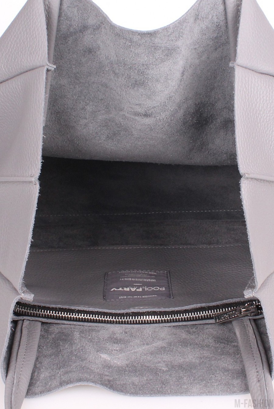 Кожаная серая сумка Soho классического дизайна- Фото 3